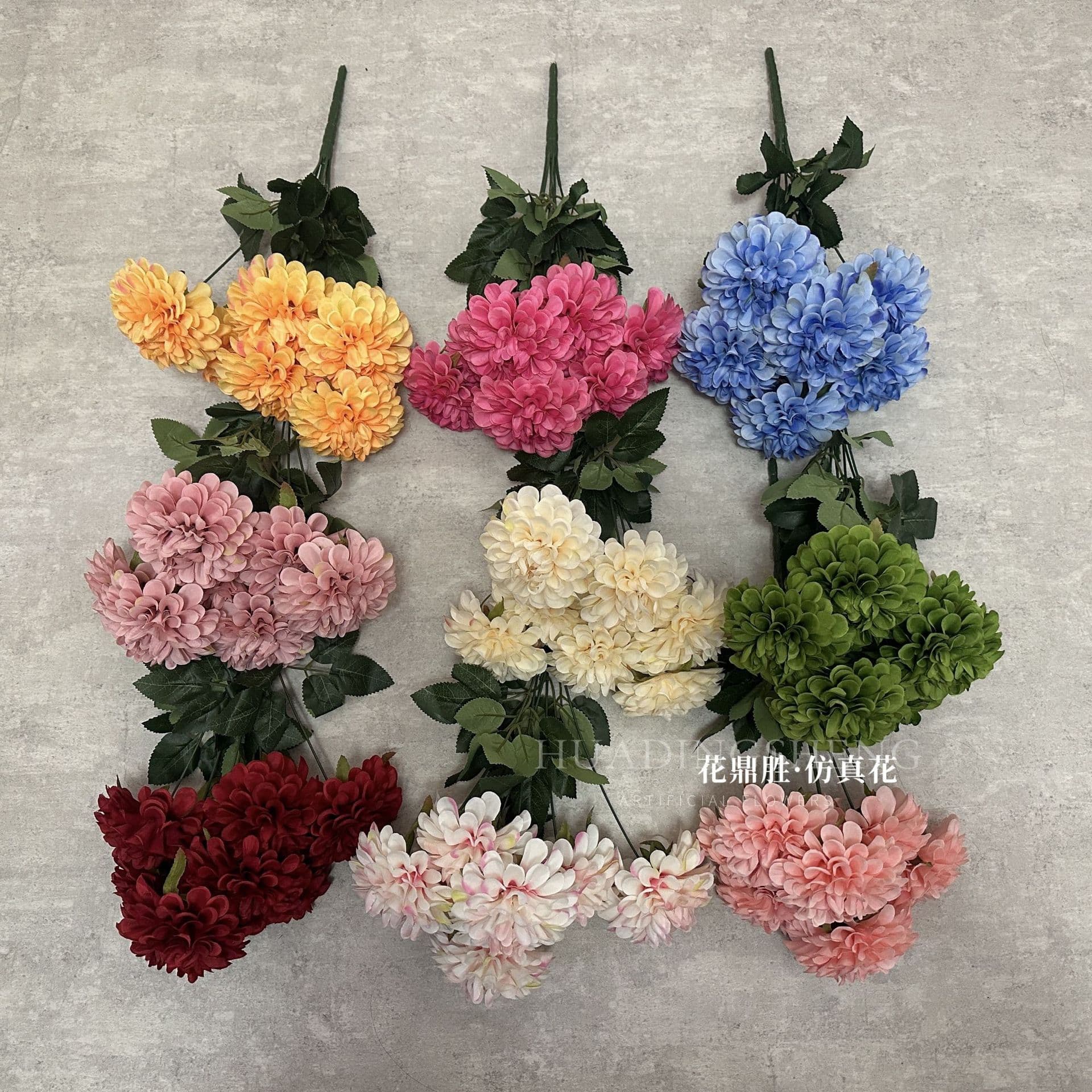 7-Head Dark Fragrant Chrysanthemum Artificial Flowers for Wedding Hotel Decoration Floral Arrangement Outdoor Photography Props Realistic Touch Fake Flowers