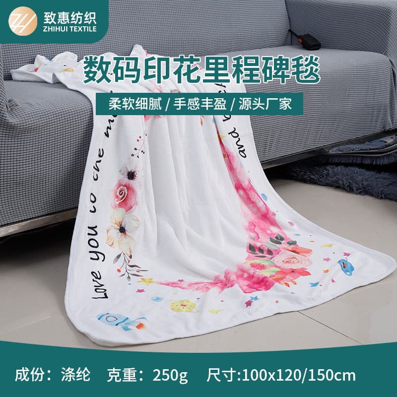 Printed Flannel Milestone Blanket Ultra-Soft Baby Blanket Photo Blanket Nap Blanket Air Conditioning Blanket Corporate Wholesale