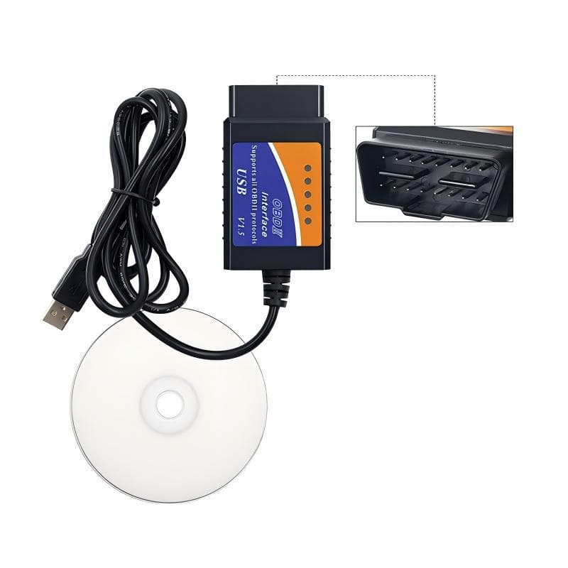 ELM327 USB V1.5 OBD2 Scanner with CD OBDII Car Diagnostic Tool