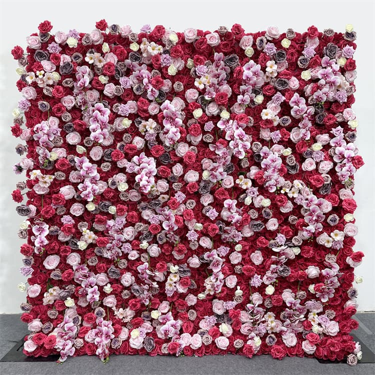 Artificial Wedding Flower Wall Plant Wall Wedding Backdrop Mall Window Fake Flower Decoration Rose Silk Flower