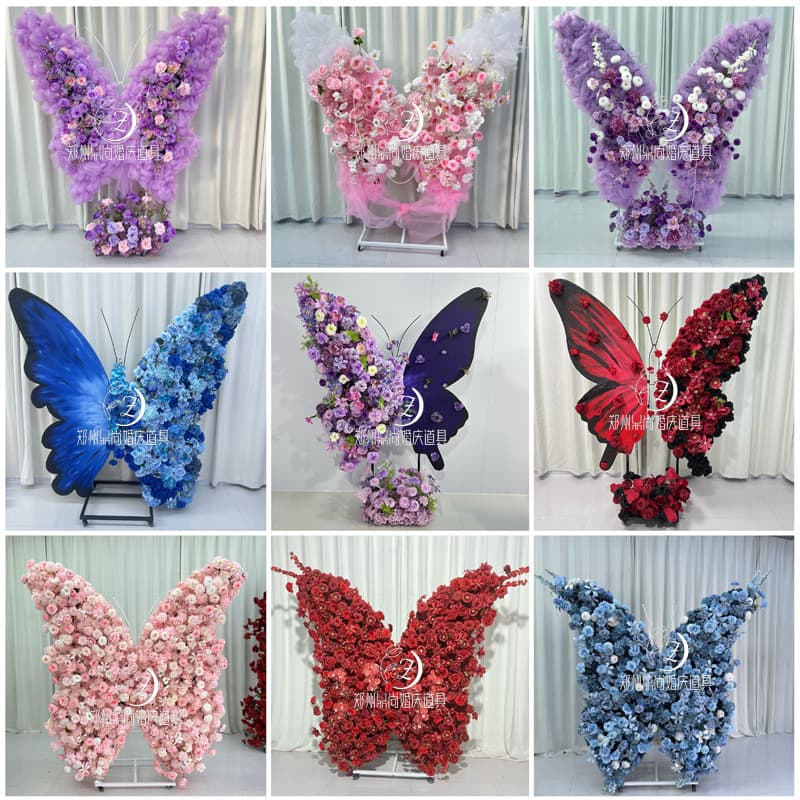Iron Butterfly Universal Wheel Hotel Private Room Birthday Banquet Arrangement Beautiful Floral Decoration Outdoor Internet Celebrity Check-in Set