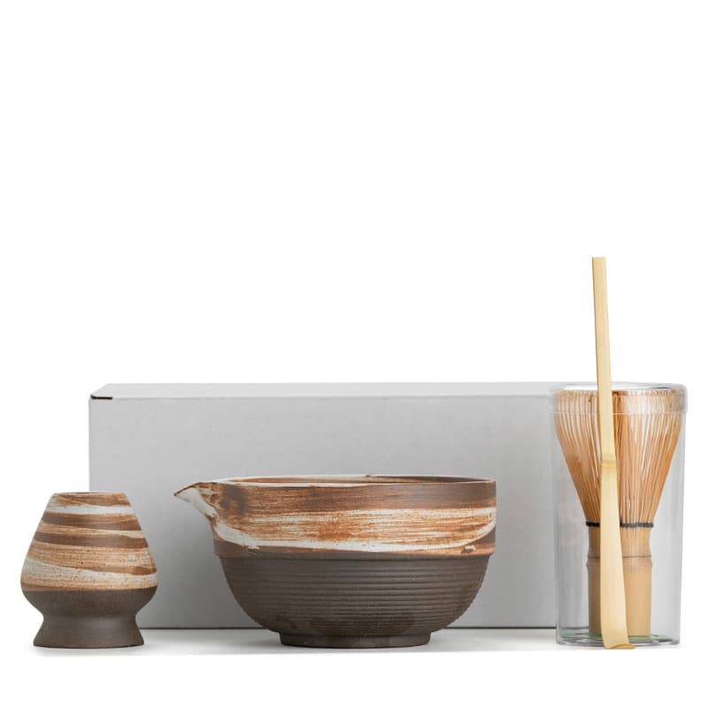 Japanese Style Matcha Set Ceramics Thick Earthenware Tea Whisking Bowl Matcha Powder Stirrer Traditional Japanese Tea Ceremony Accessories