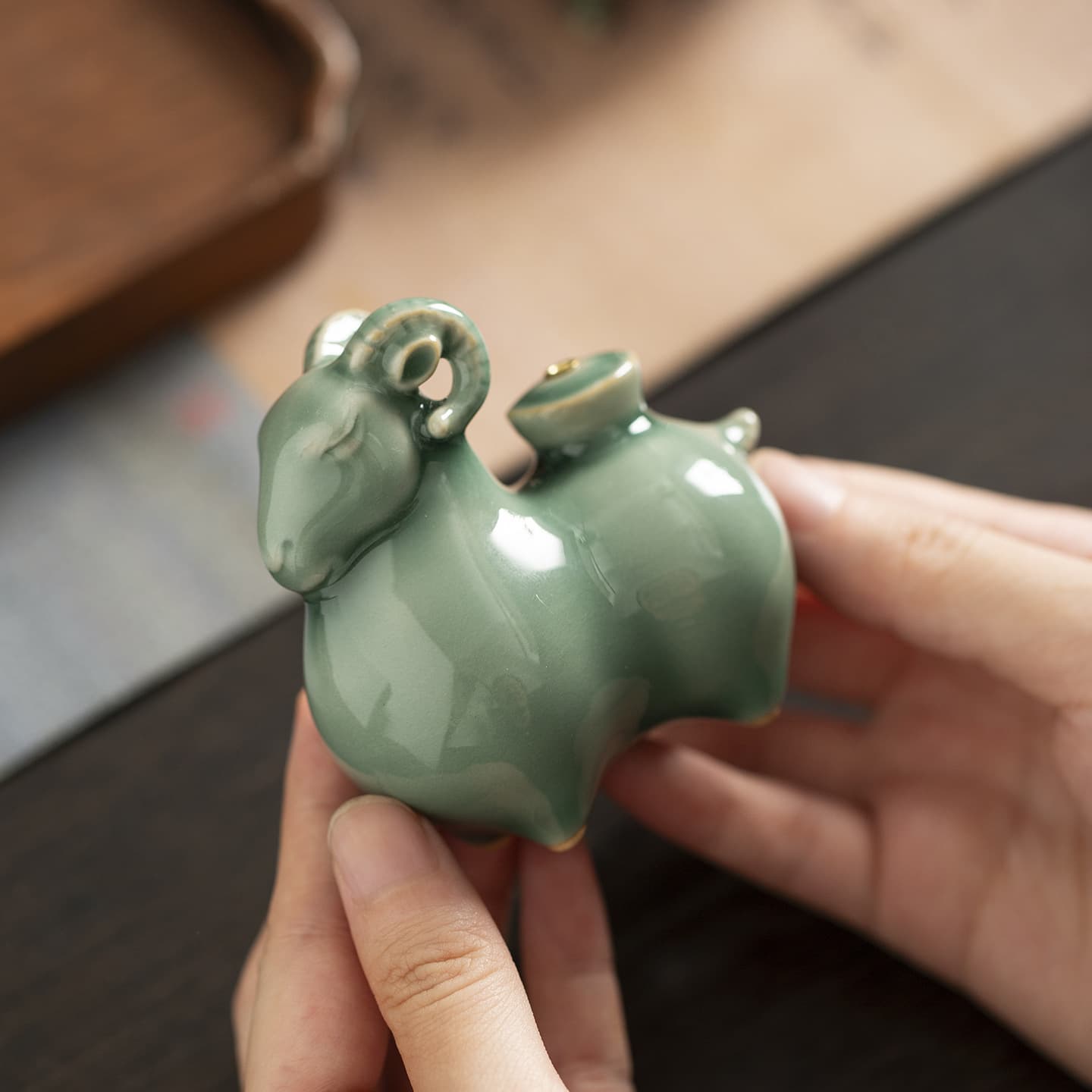 Ru kiln incense insert leader thread incense burner household indoor incense tea room incense insert incense holder Year of the Sheep mascot ornaments