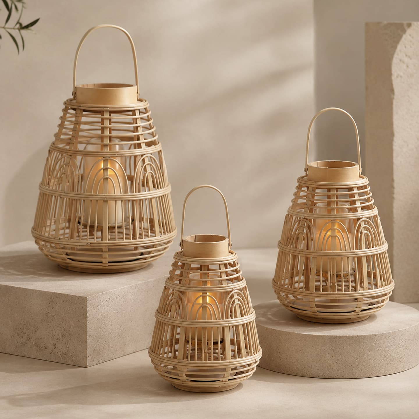 Nordic simple rattan candlestick living room bedroom atmosphere lamp creative romantic decorative style lamp high-value lantern ornaments