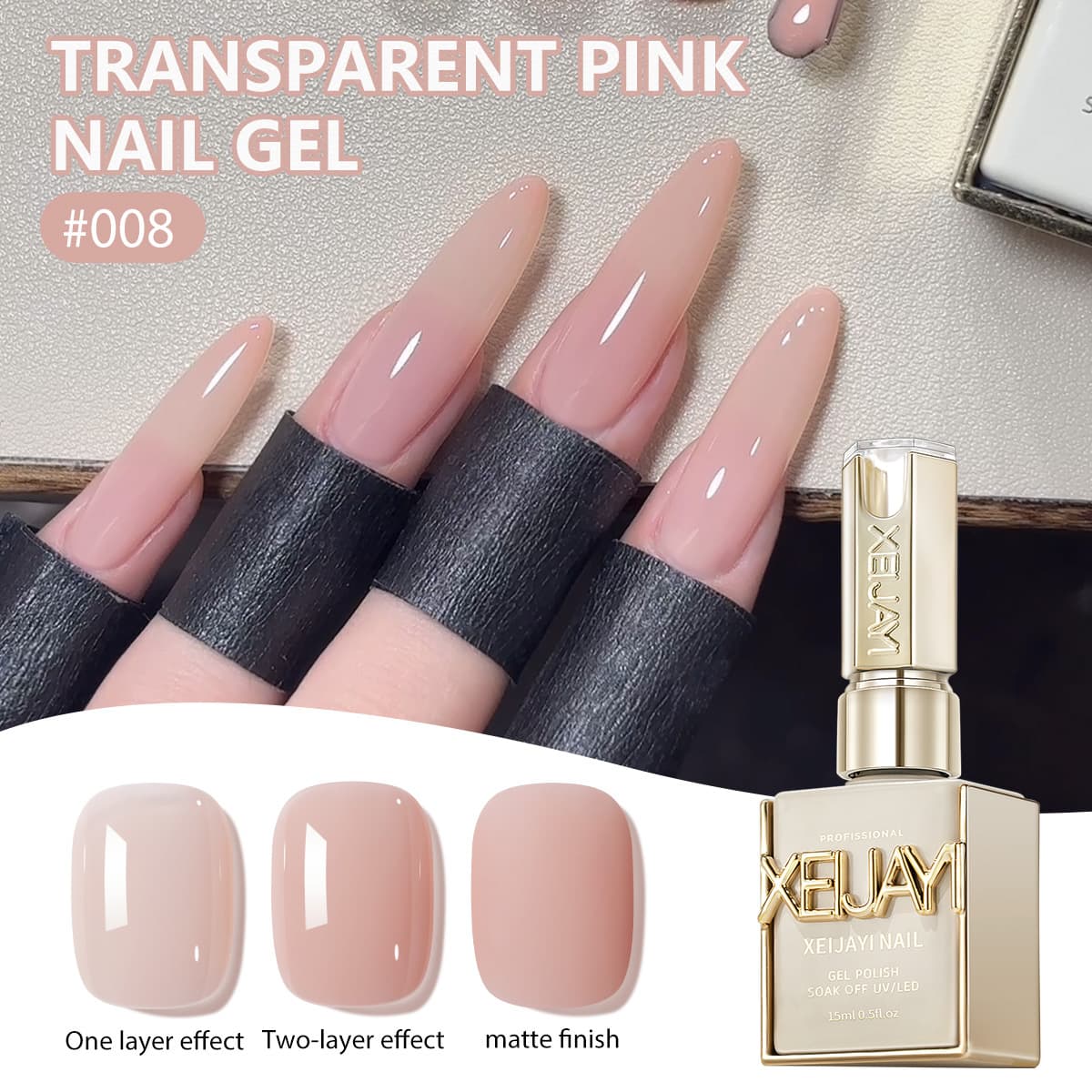 Pure Desire Icy Translucent Nude Gel Polish 2025 New Collection Whitening Pink Translucent Half Sky Gentle Nude Pink Nail Art Special