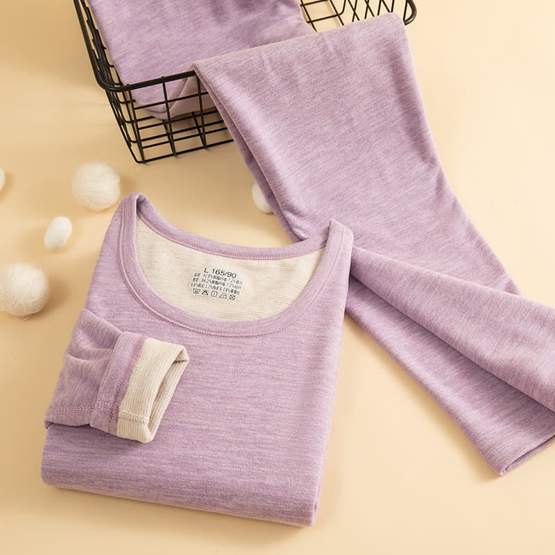 Wool and Silk Thermal Underwear Set, Women's Round Neck Autumn Clothes and Pants, Men's Thermal Wear Factory Direct Sales, Single Piece Drop Shipping