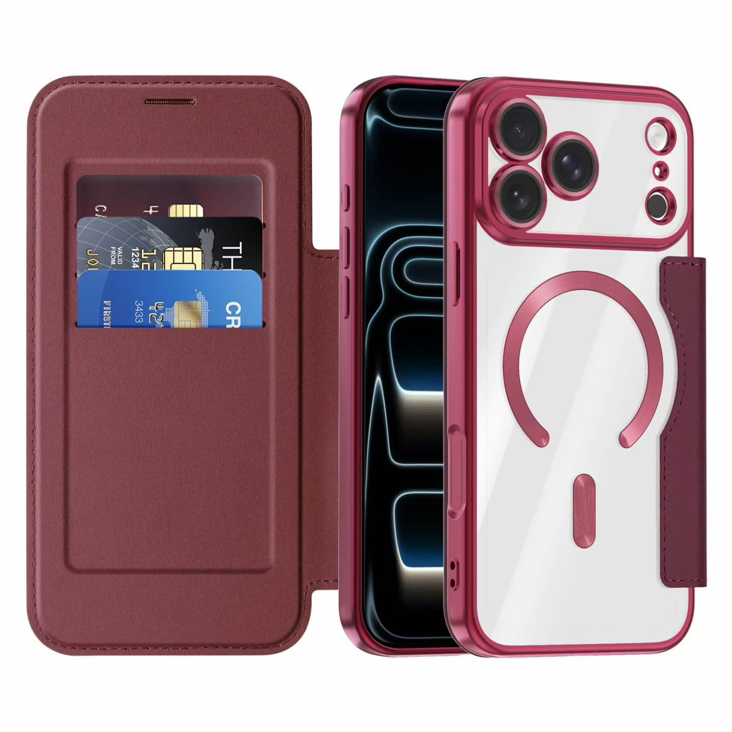 Premium Gold Shield Magnetic Leather Case for iPhone 18 PRO Phone Case 16 Apple 17 Flip Full Coverage Shockproof