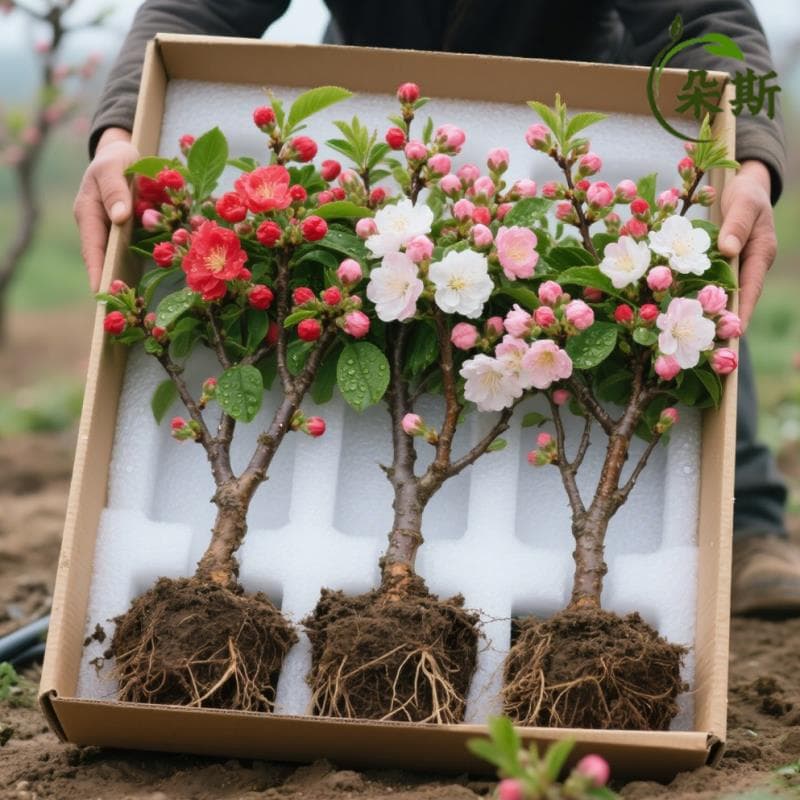 Crabapple bonsai seedlings, double-flowered mature plants, balcony garden greenery, indoor flowers, year-round flowers, easy to care for.