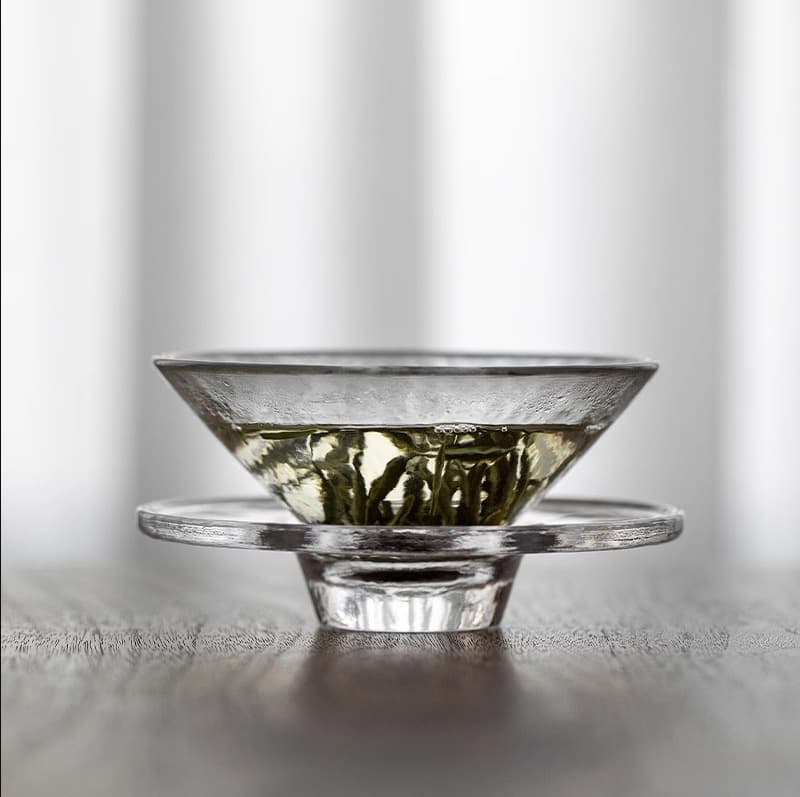 Glass teacup, master cup, single cup, antique style, large conical hat cup, green tea tea bowl, Kung Fu tea set, tea ceremony bowl