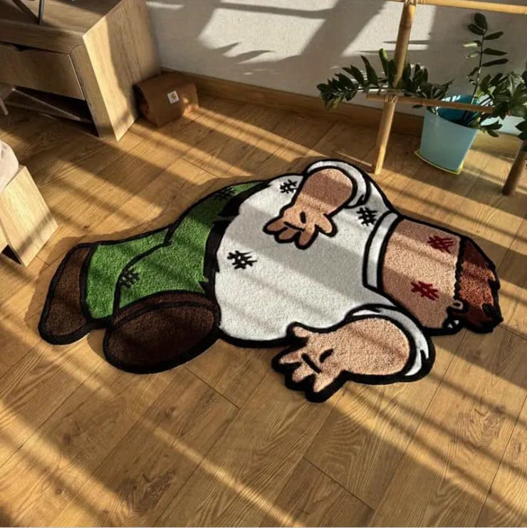 Cross-border Temu Drop Shipping Faux Cashmere Carpet Cartoon Creative Funny Doormat Bathroom Non-slip Mat Bedside Rug for Bedroom