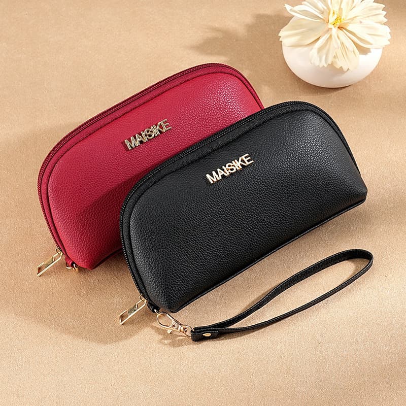 Casual Soft Leather Long Wallet with Zipper for Mobile Phone Shell Fashion Ladies Handbag Urban Minimalist Style Daily Match Wear Resistant