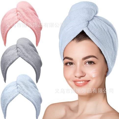 Wet Hair Drying Wrap Towel Curly Hair Anti-Frizz Absorbent Twist Hair Turban Dry Hair Cap Quick-Drying Wrap Turban Absorbent Bath