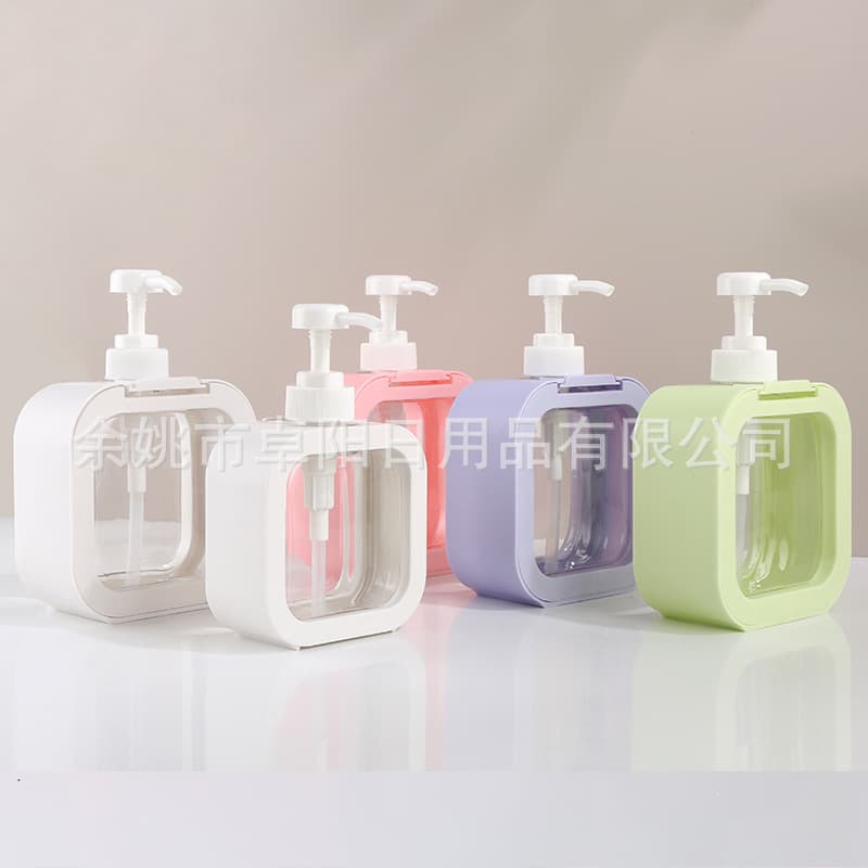 Spot 300ml 500ml sub-bottle Square hand sanitizer sub-bottle Press bottle visible lotion re-pack empty bottle