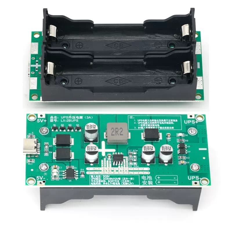 3A high-power 18650 lithium battery boost module, 5V/912V simultaneous charging and discharging charging board, UPS uninterruptible power supply