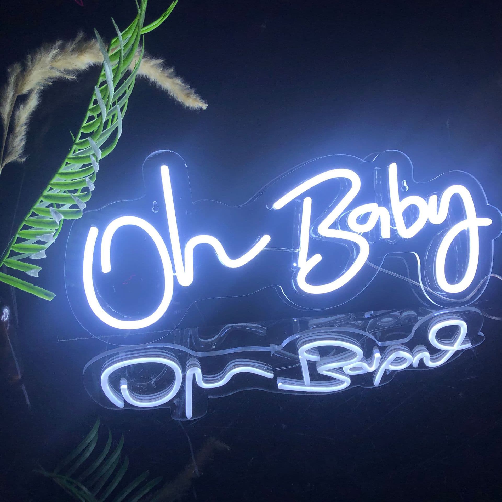 OH BABY LED Light-Up Backlit Neon Sign Indoor Baby Kids Room Decorative English Letter Light Super Bright