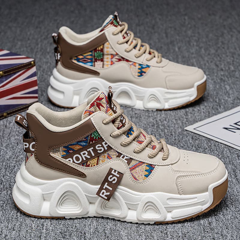 2026 Men's Spring Trendy Student Thick-Soled Workwear Martin Boots Niche Original Sports Shoes High-Top Dad Sneakers