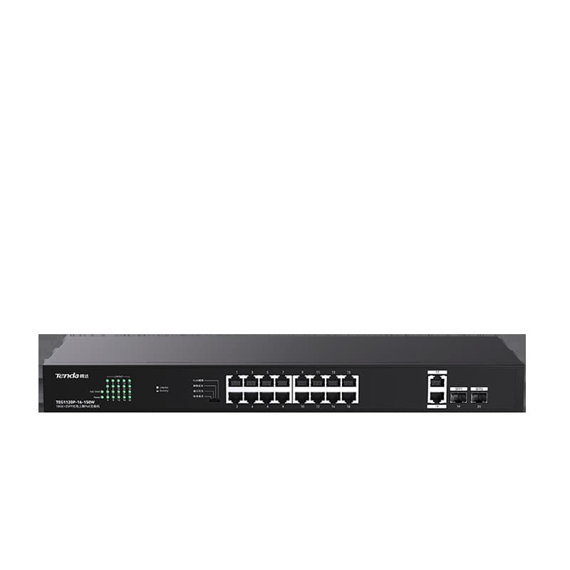 TEG1120P-16-150W Gigabit 18GE+2SFP Unmanaged PoE Switch with Optical Uplink