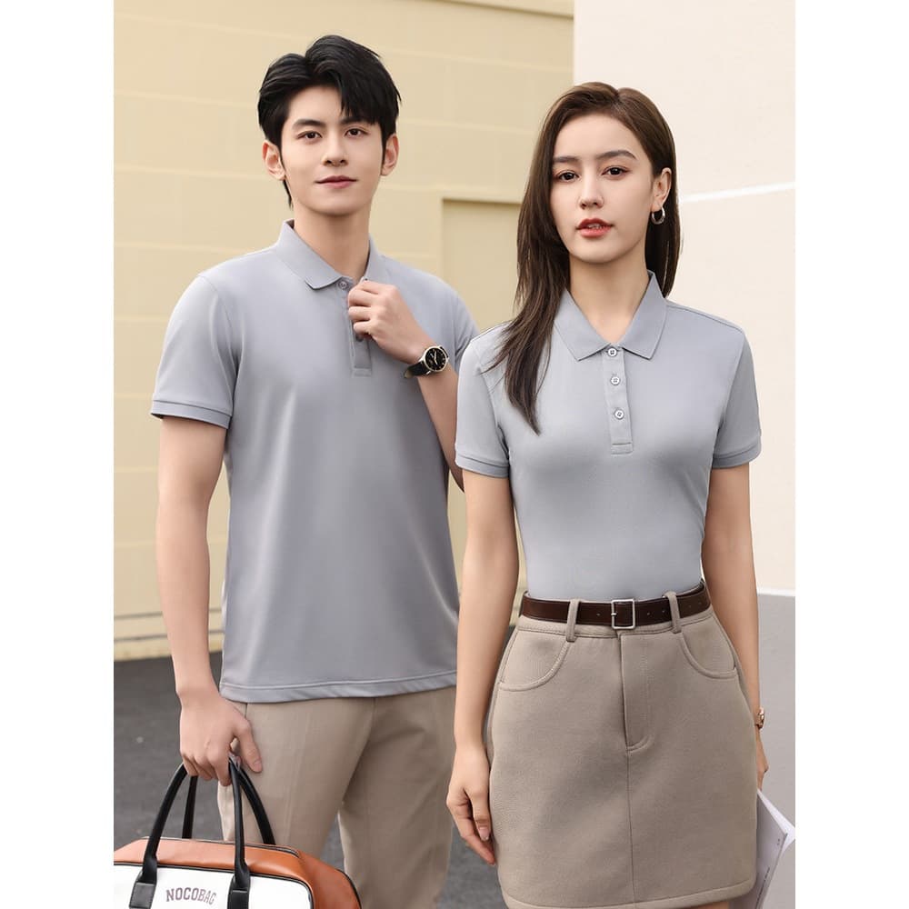 Summer corporate administrative clerk short-sleeved lapel POLO shirt customized men's and women's cultural shirt advertising shirt printed with LOGO