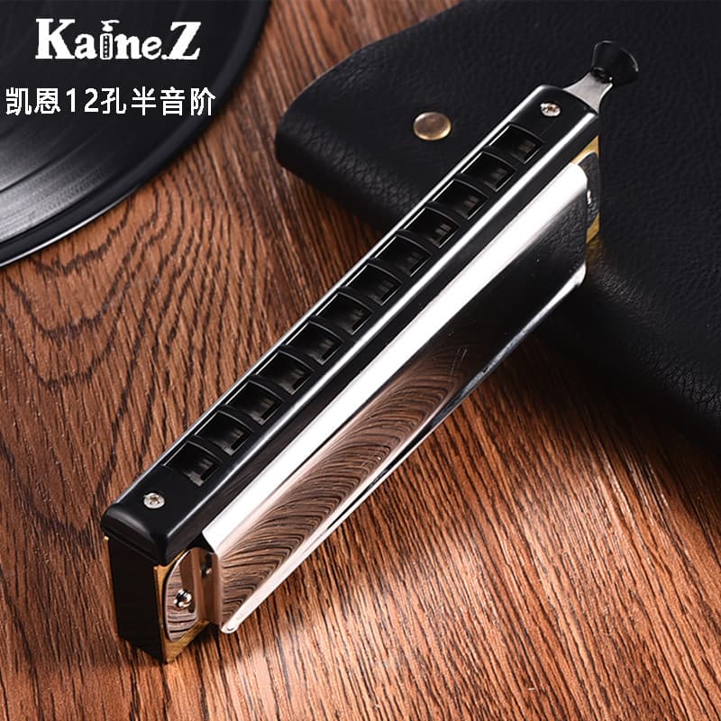 Shanghai Kane 12-Hole Chromatic Harmonica 48-Tone Key of C Harmonica Advanced Adult Child Student Beginner Instrument