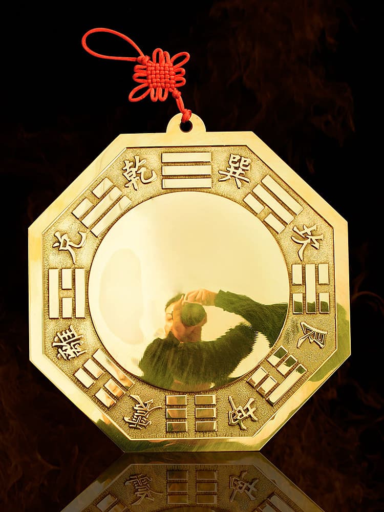 Bagua mirror, convex mirror, window mirror, pure copper Tai Chi Yin Yang Nine Palaces bronze mirror, concave mirror, for home use, front door, living room, shop decoration.