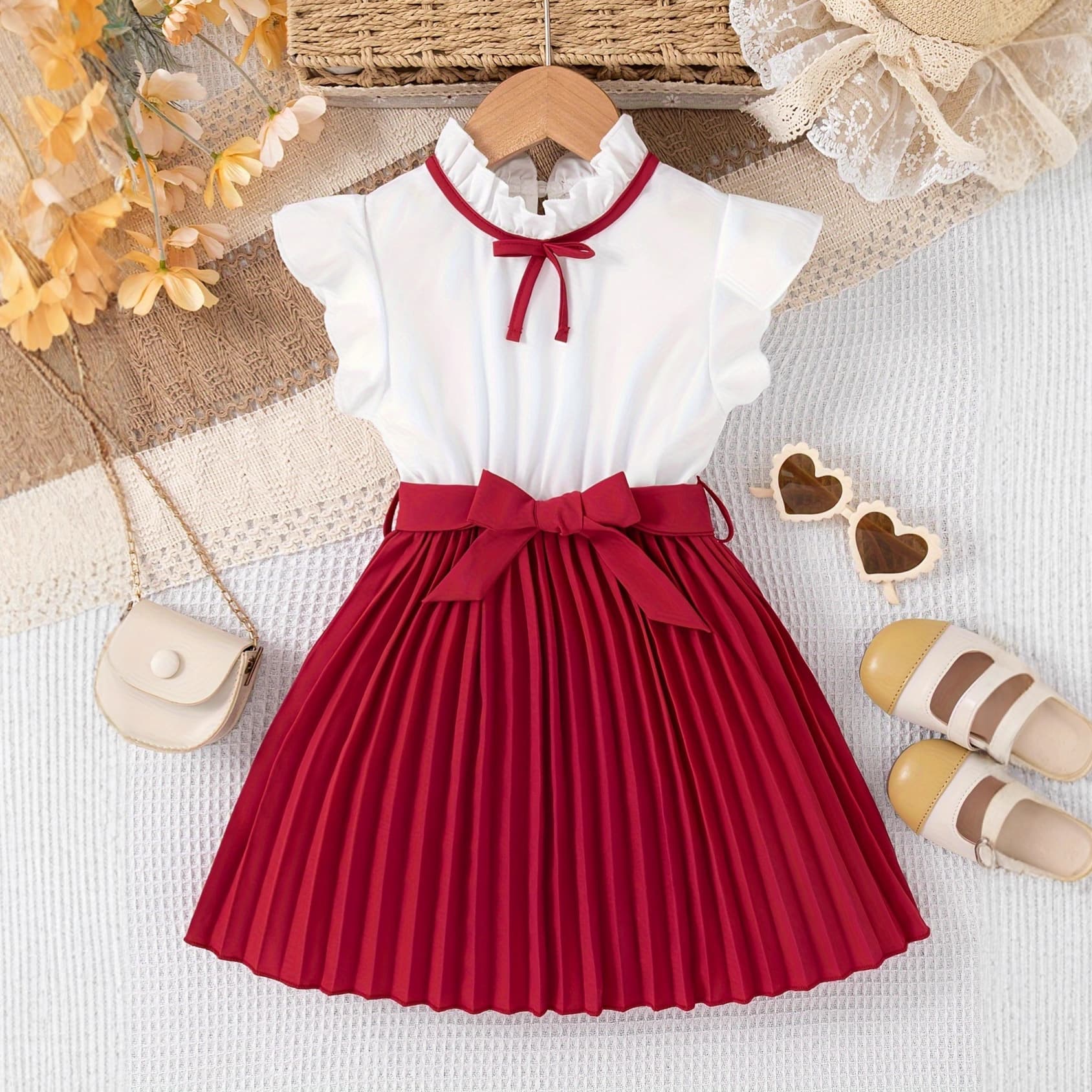 Campus Girls' Dresses, Summer Children's School Short Skirts