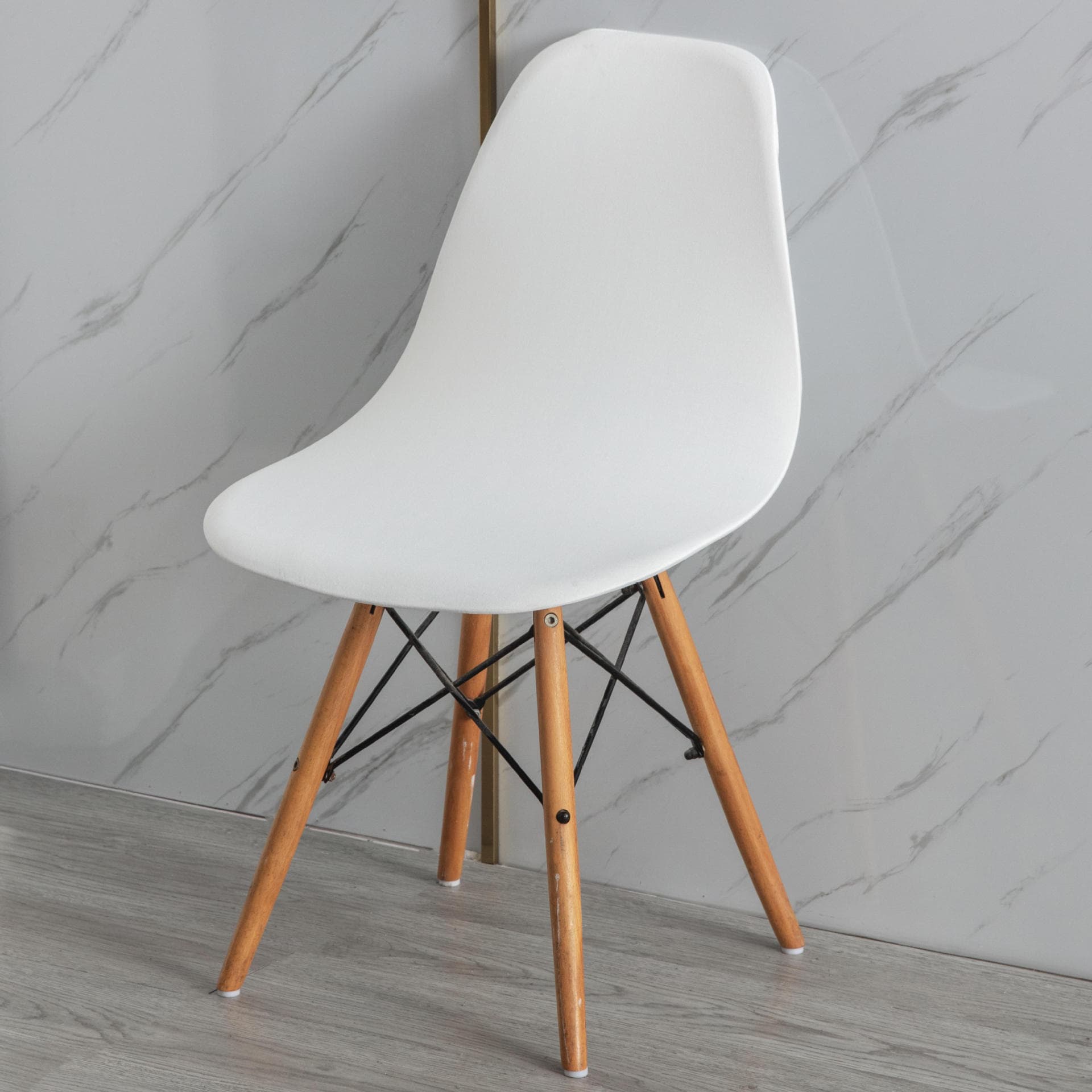 Cross-border Shell Chair Cover Stretch Cover Nordic Modern Simple Arc Home Dust-proof Dining Chair Cover Milk Silk Chair Cover