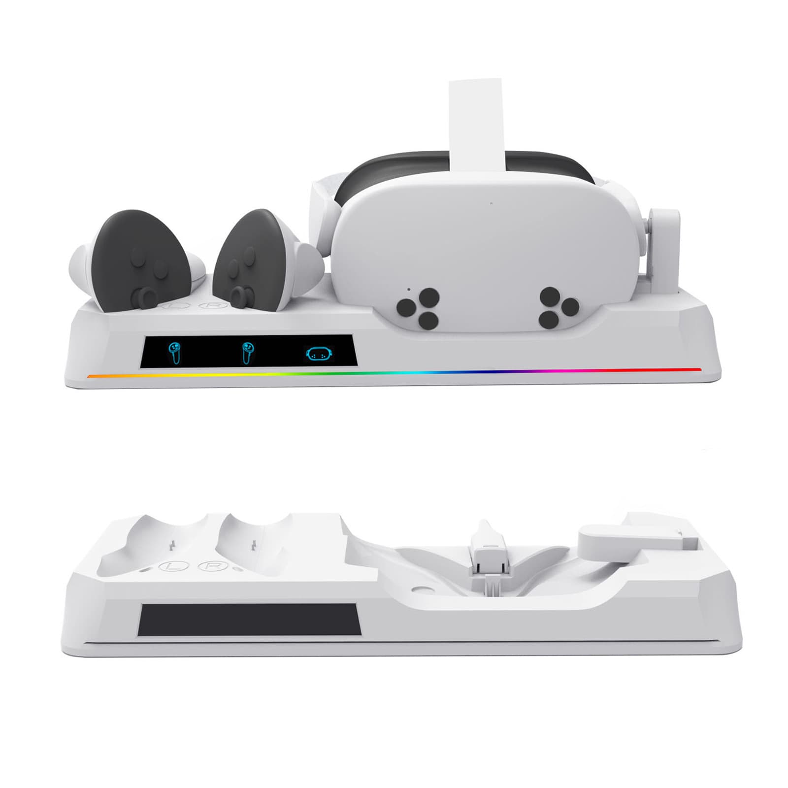 Meta Quest 3S VR Headset and Controller Charging Dock with RGB Lights, Quest 3S Charging Station