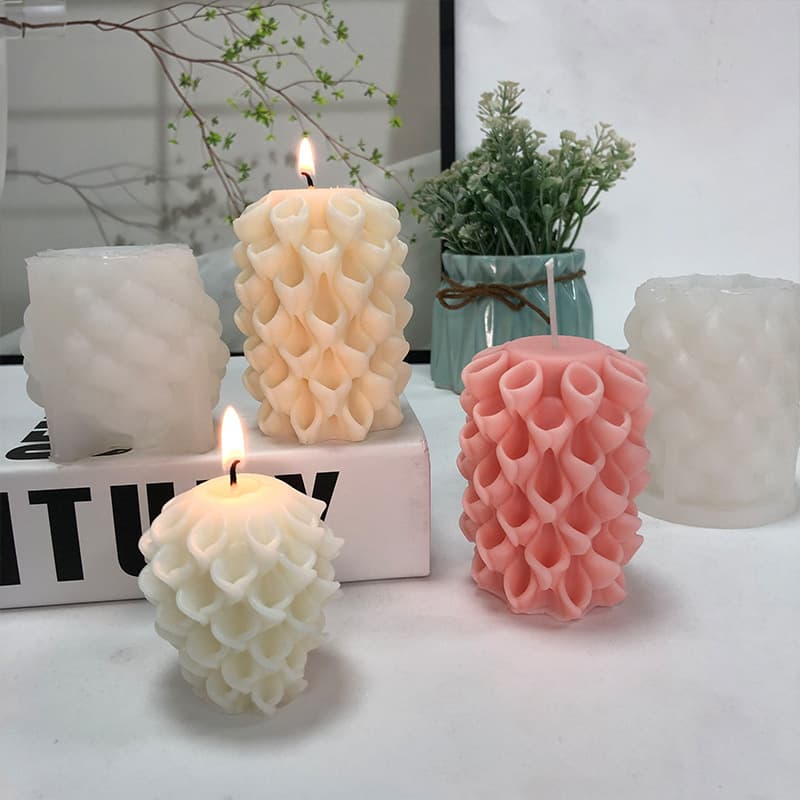 RenShan INS Morning Glory Pillar Candle Aroma Silicone Mold DIY Luoti Flower Pillar Candle Plaster Resin Mold