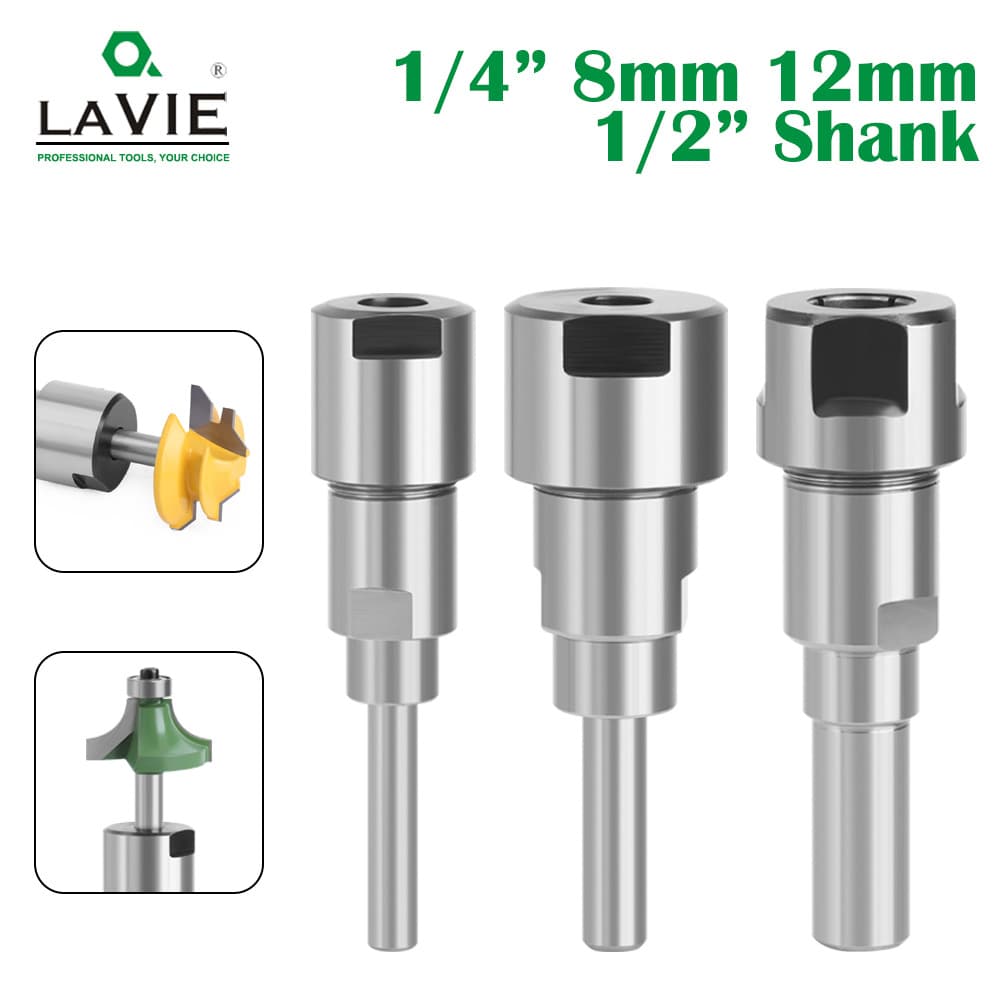 1/4 8mm 12mm 1/2 Tool Holder Engraving Machine Trimming Machine Milling Cutter Extension Rod Extension Rod Extension Connector