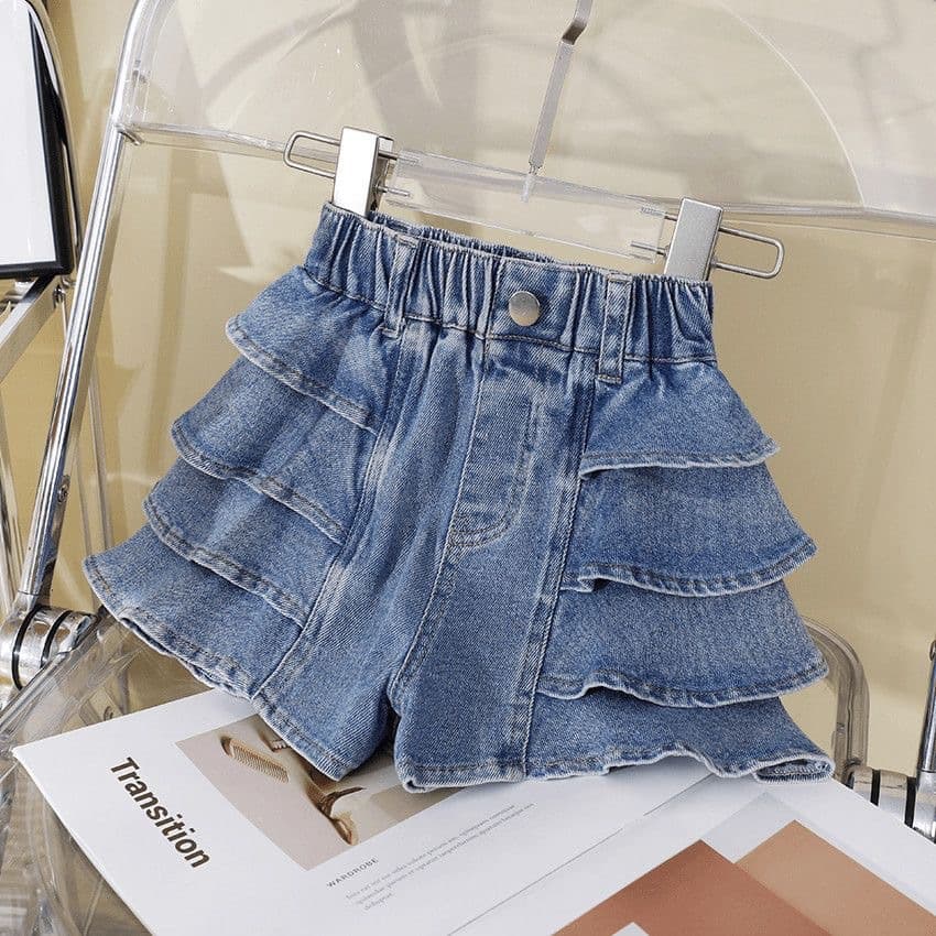 Girls Denim Skirt Summer New Stretch Kids Denim Skirt Middle and Older Children Fashionable Denim Short Skirt Trendy