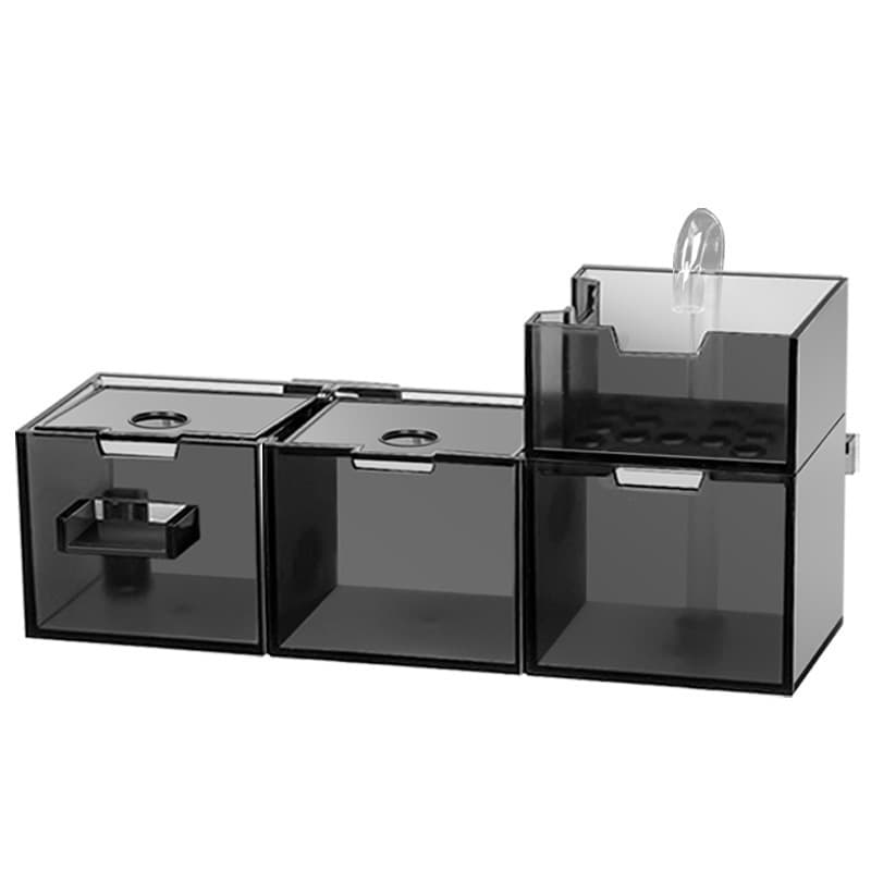 Aquarium Filter 3-in-1 Oxygenation Turtle Tank Filter Box, Top Filter Wall-Mounted Drip Tray, Bottom Filter, Built-in Top Circulation