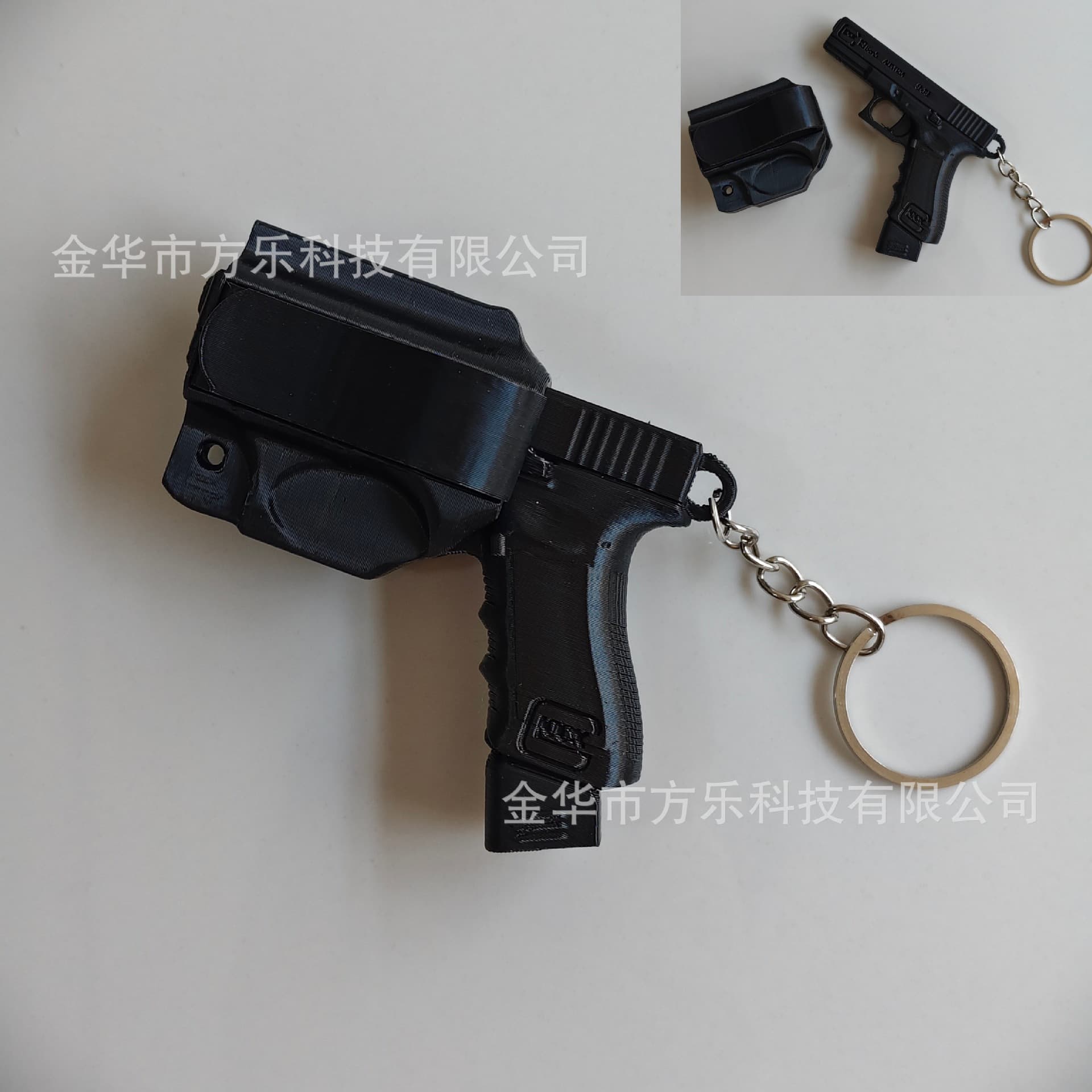 Cross-border Hot-selling Pistol Keychain Tactical Style Men's Keychain Creative Stress Relief Gift