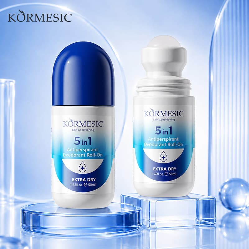 KORMESIC 5-in-1 Antiperspirant Roll-On, Cross-Border English Version, Refreshing Deodorant Roll-On