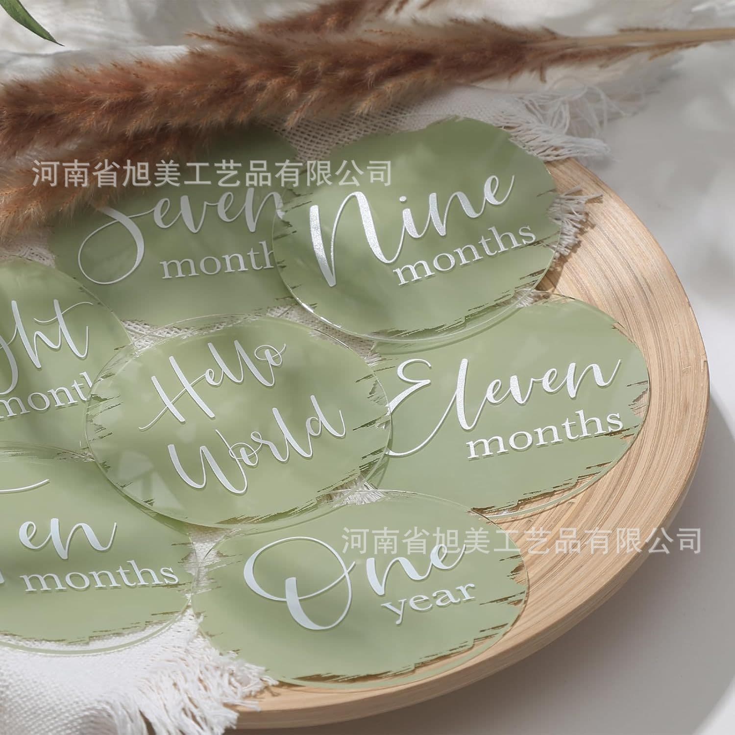 Acrylic newborn birth month card from January to December photo props commemorative card baby milestone card