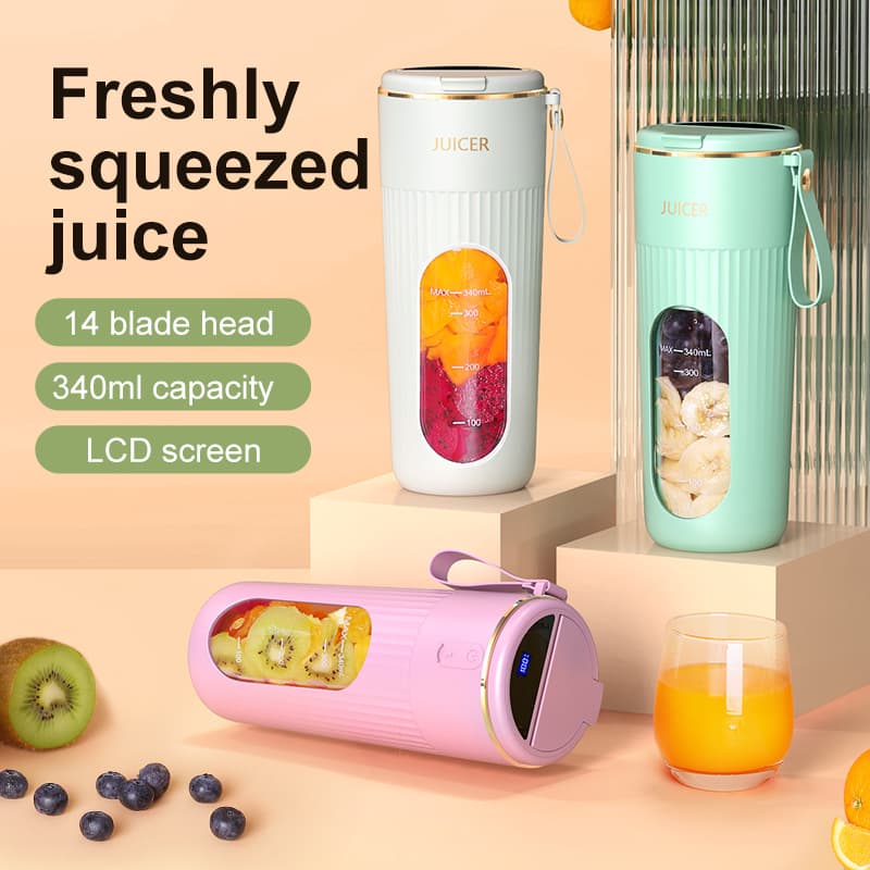 Portable Mini English Version Fruit Juicer Extractor USB Squeezer High Speed 18000RPM Multi Functional Food Grade Plastic