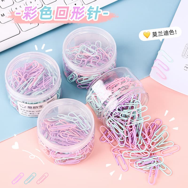 Creative Morandi color 28mm paper clip creative bookmark cute paper clip pendant financial office supplies wholesale