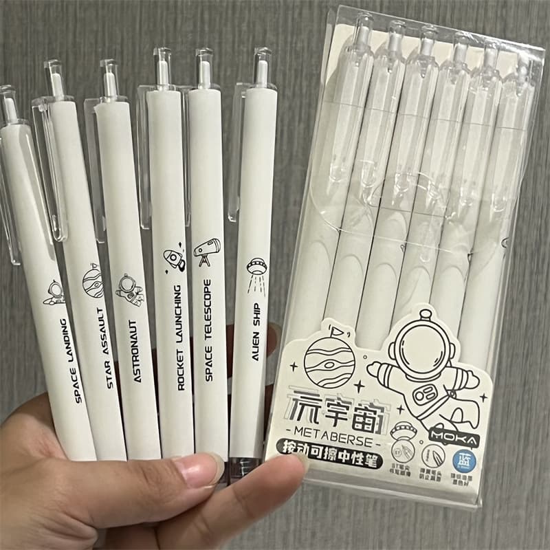Yuan Universe ST Head Erasable Pen, Ins Style, High-Looking Girl Heart Grinding Music Hot Erasable Blue Black Gel Pen