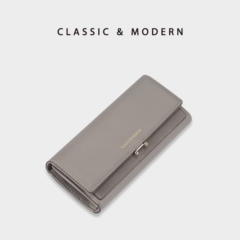 European and American Retro Style Long Tri-fold Women's Wallet, Large Capacity Multi-card Slot Clutch Wallet