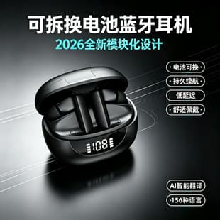 New ANC Active Noise Cancelling Bluetooth Earbuds with ENC Call, EU Regulation Replaceable Battery In-Ear Headphones