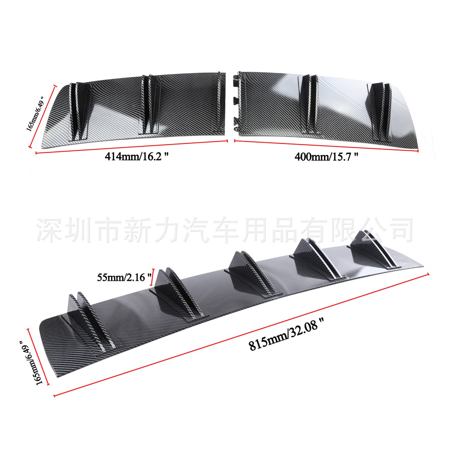 Universal Car Modified Triangle Spoiler Mini Spoiler New Dual Spoiler 5-Wing Single Wing Deflector