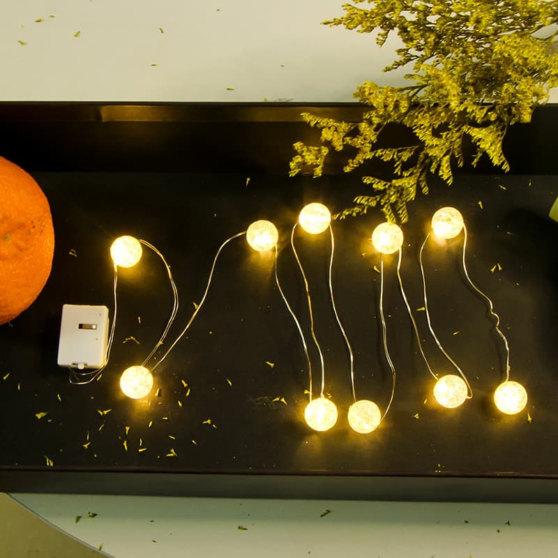 LED crackle bead string lights, colorful fairy lights, flashing string lights for bedroom ambiance decoration, Valentine's Day flower decoration lights, starry sky