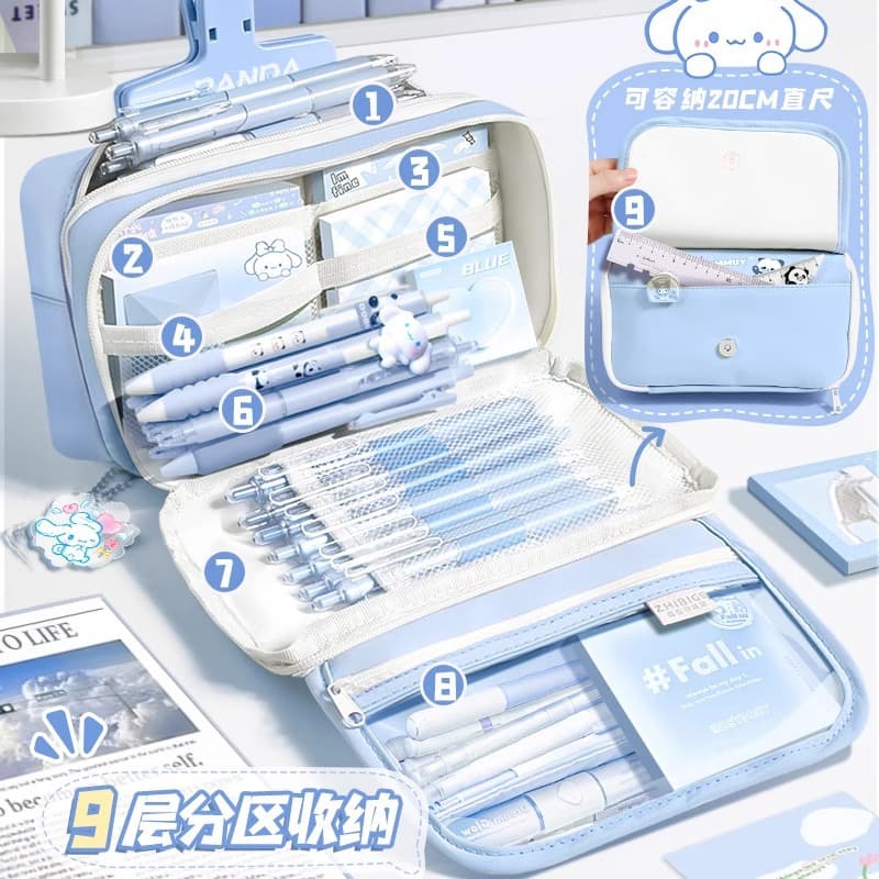 9-Layer Large-Capacity Pencil Case for Girls, Elementary School Students, Aesthetic Ins Style, Kids Pencil Box for Middle School and Children