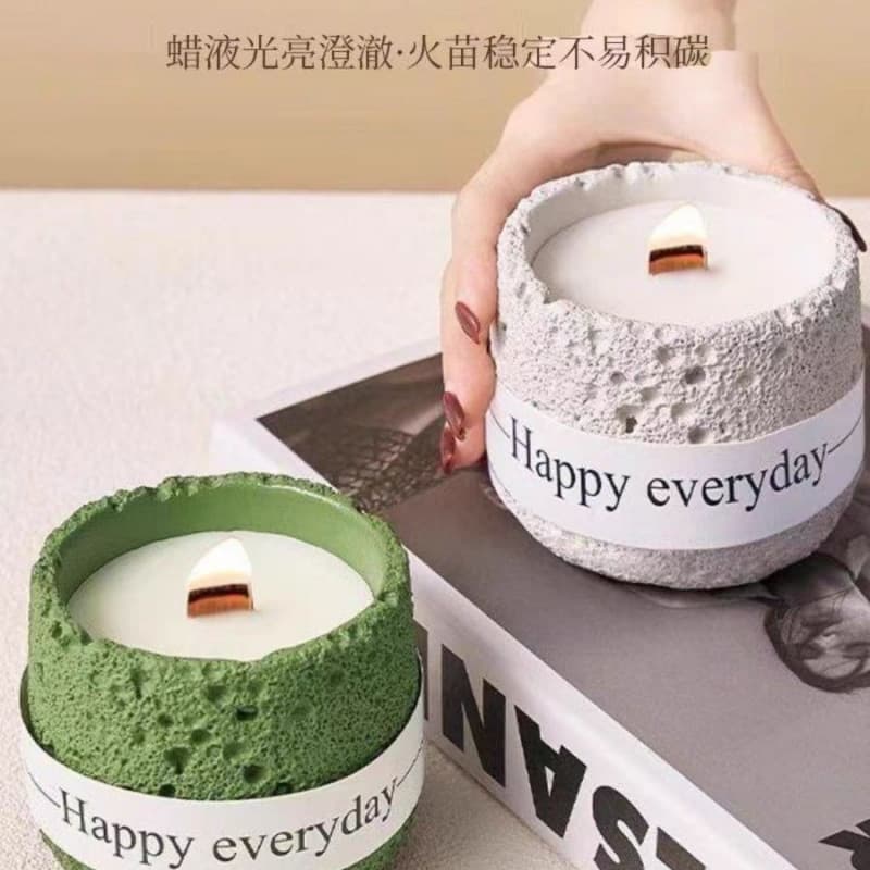 Colored Gypsum Cup Aromatherapy Candle, Long-Lasting Scented Soy Wax Candle for Bedroom, Smoke-Free, Gift