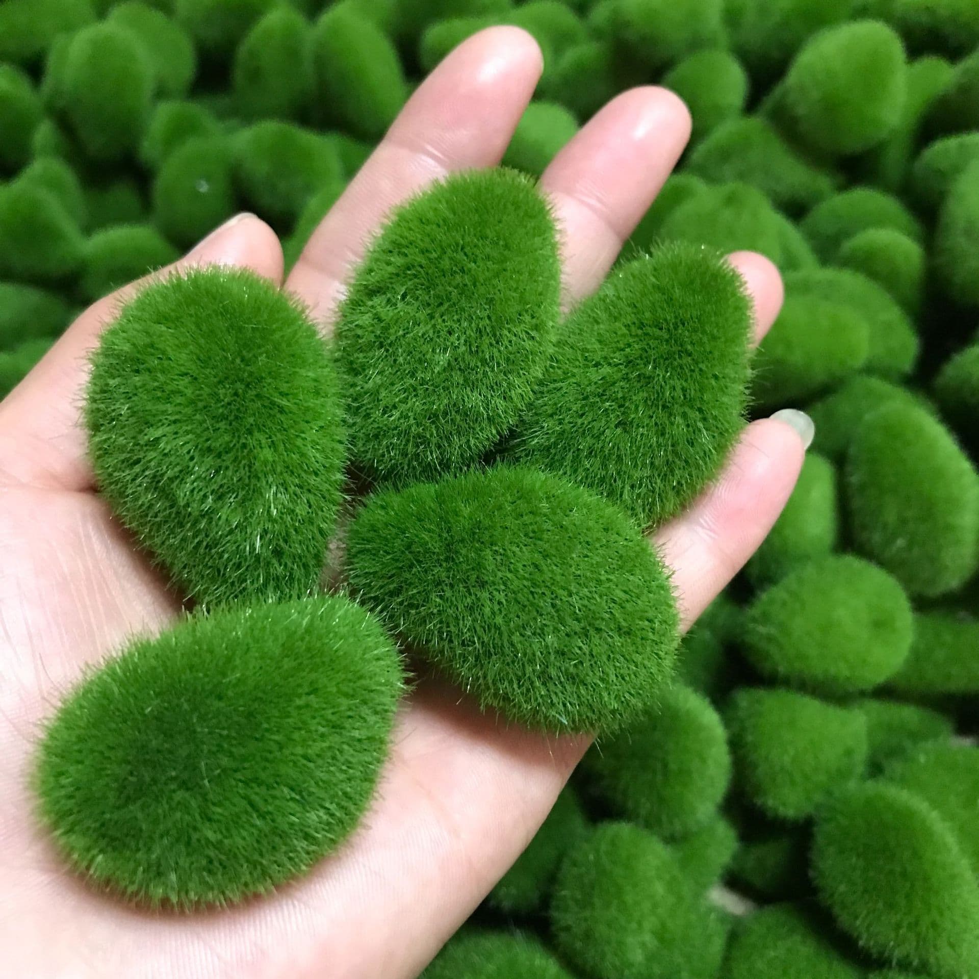 Simulated moss and stone miniature landscape bonsai landscaping decoration fake moss and stone artificial flocked stone