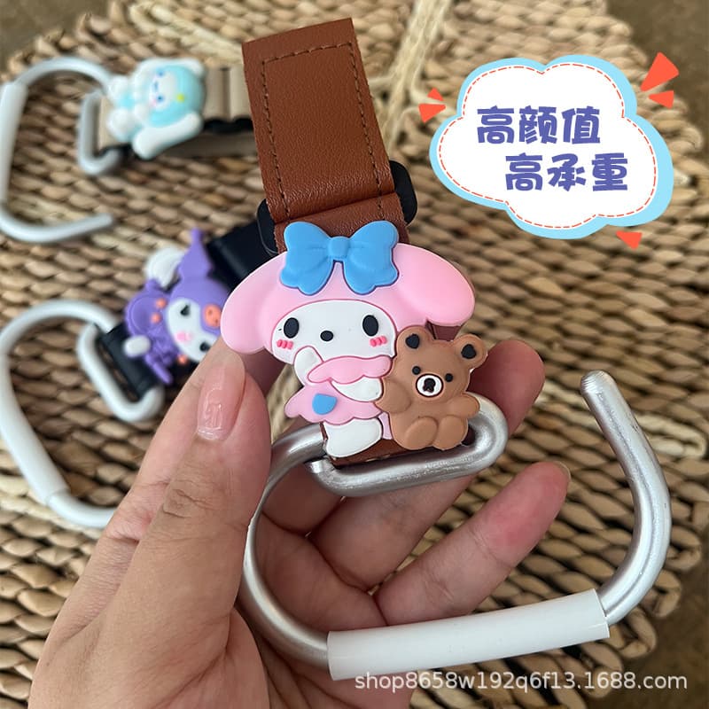 Cross-border Hot-selling Stroller Hook Leather Pushchair Hook Universal Baby Stroller Accessory Large Aluminum Alloy Bag Hook