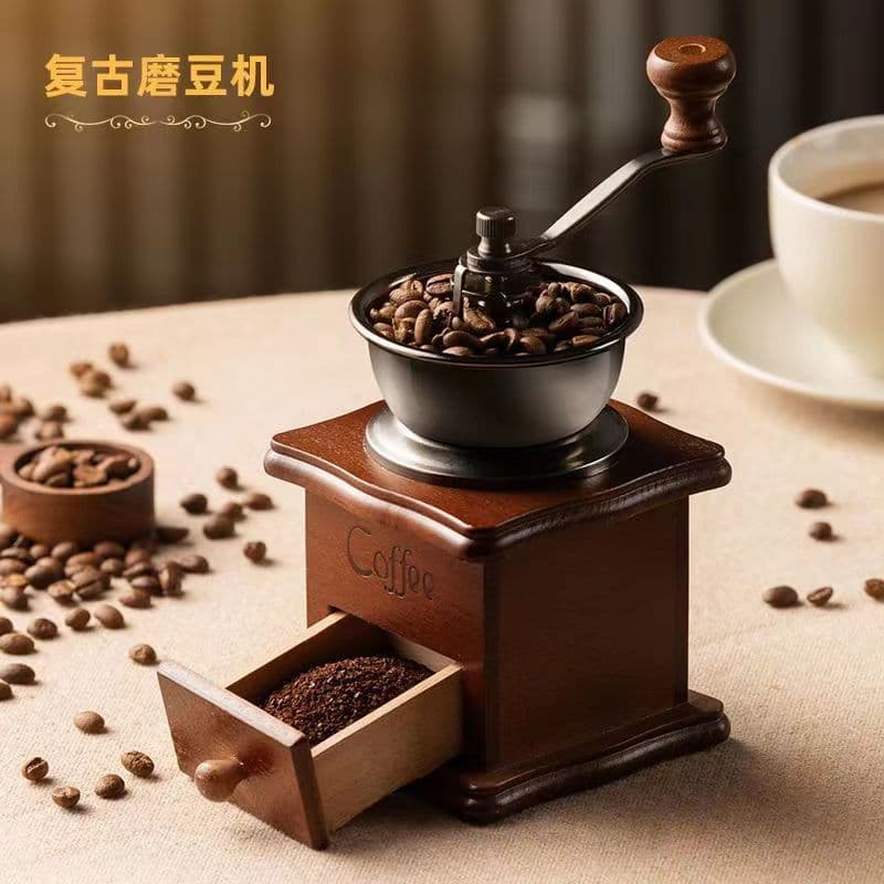 Cross-border hot selling retro hand grinder household coffee grinder ceramic core manual adjustable coffee machine