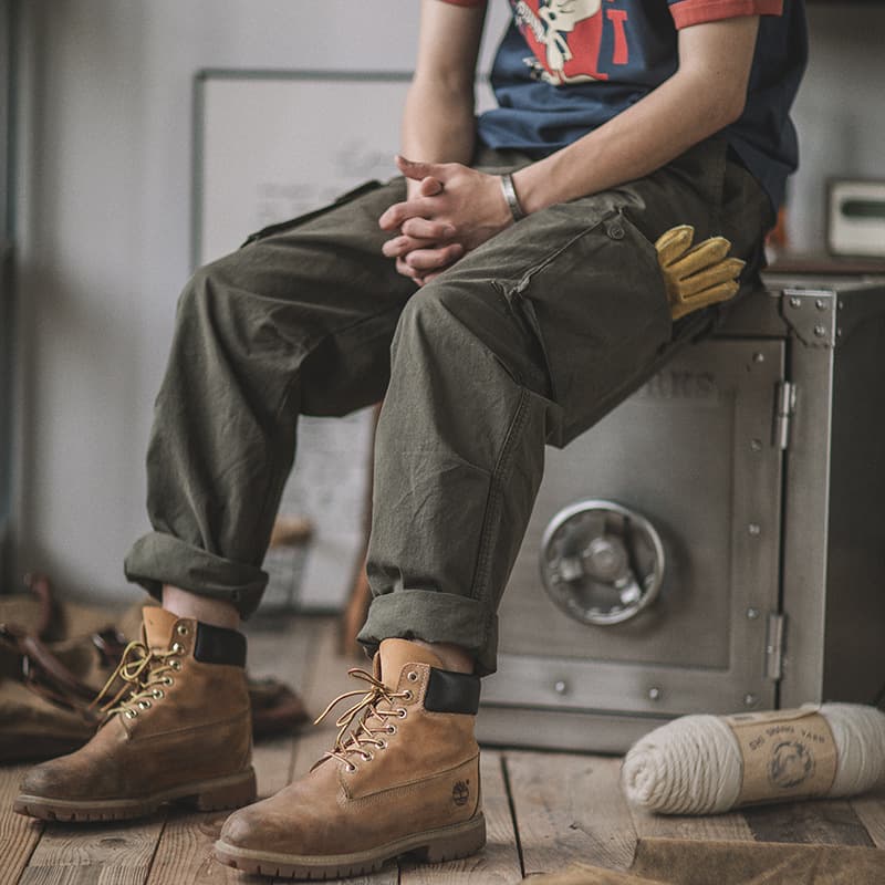 Amekaji Retro Multi-Pocket Cargo Pants Japanese Style Loose Camouflage Men's Casual Spring/Autumn Trousers