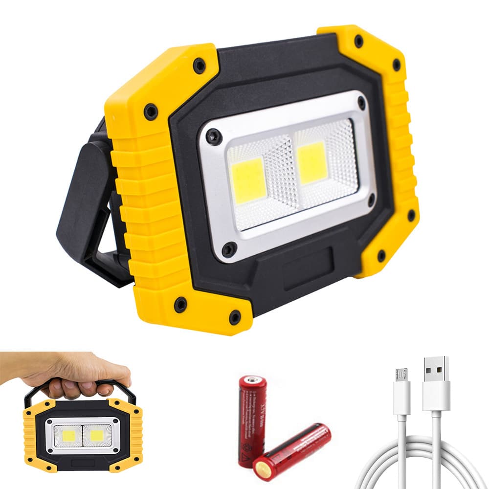 Handheld Mini Portable Work Light, Compatible with Dry Cell and Lithium Batteries, COB Mini Spotlight, Outdoor Waterproof Emergency Light