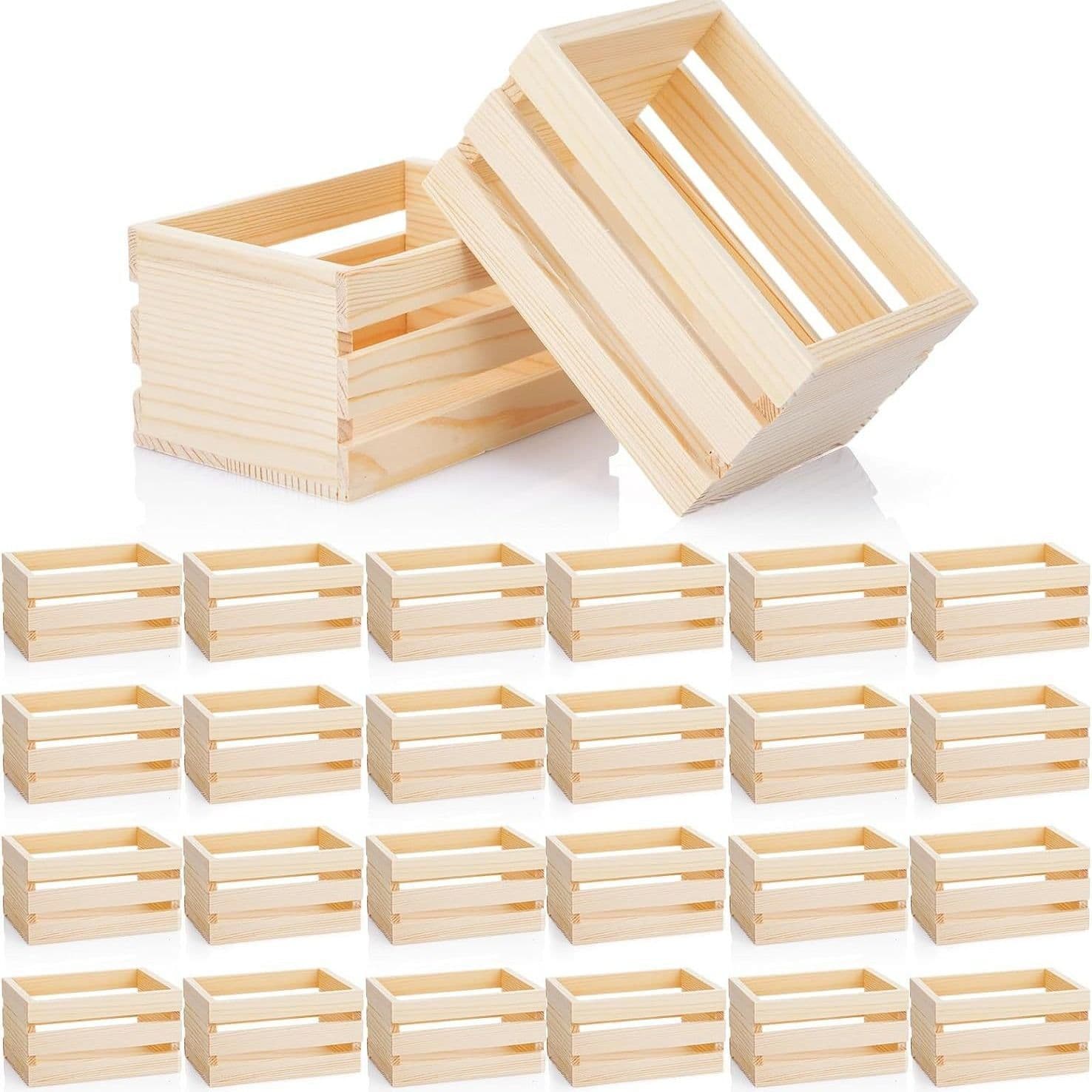 In-stock cross-border dollhouse miniature wooden storage basket model, pinewood container for supermarket beverage and food storage.