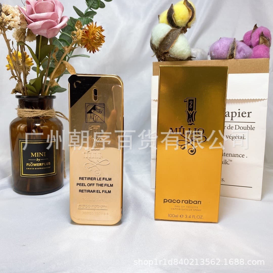Cross-border Gold Million Brick Men's Perfume 100ml Long-lasting Fragrance Leather Woody Gentleman's Eau de Toilette